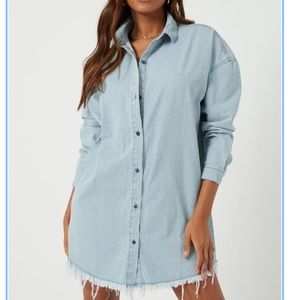 Missguided Denim Shirt Dress